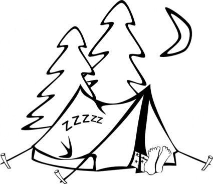 Clip art camping and tent on