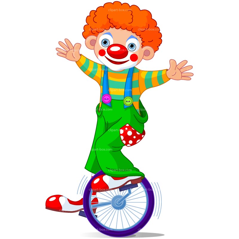 Clip art clown on unicycle clipart kid