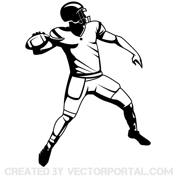 Drawing of a football player clip art clipartix