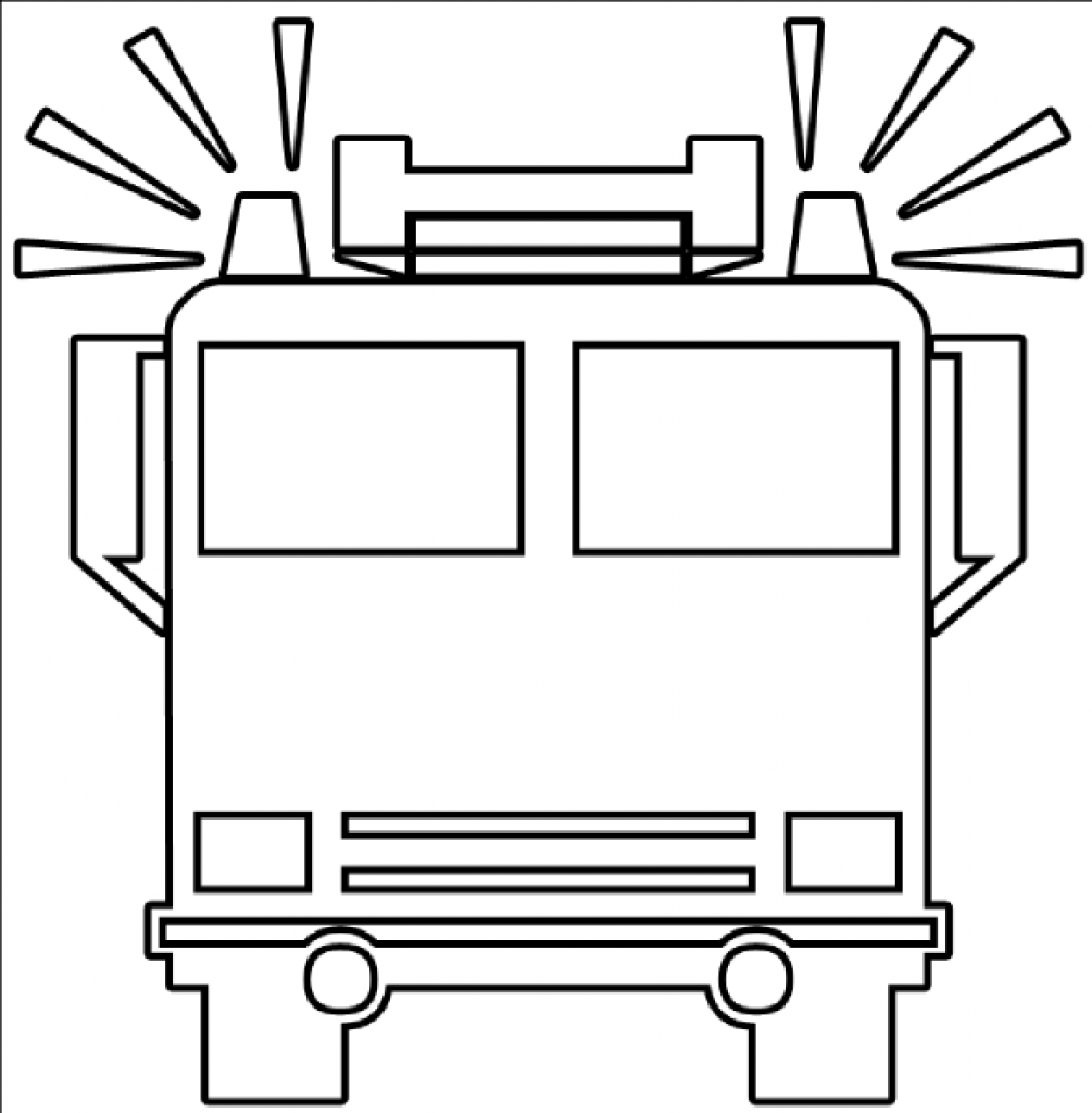 Fire truck clipart black and white free 4