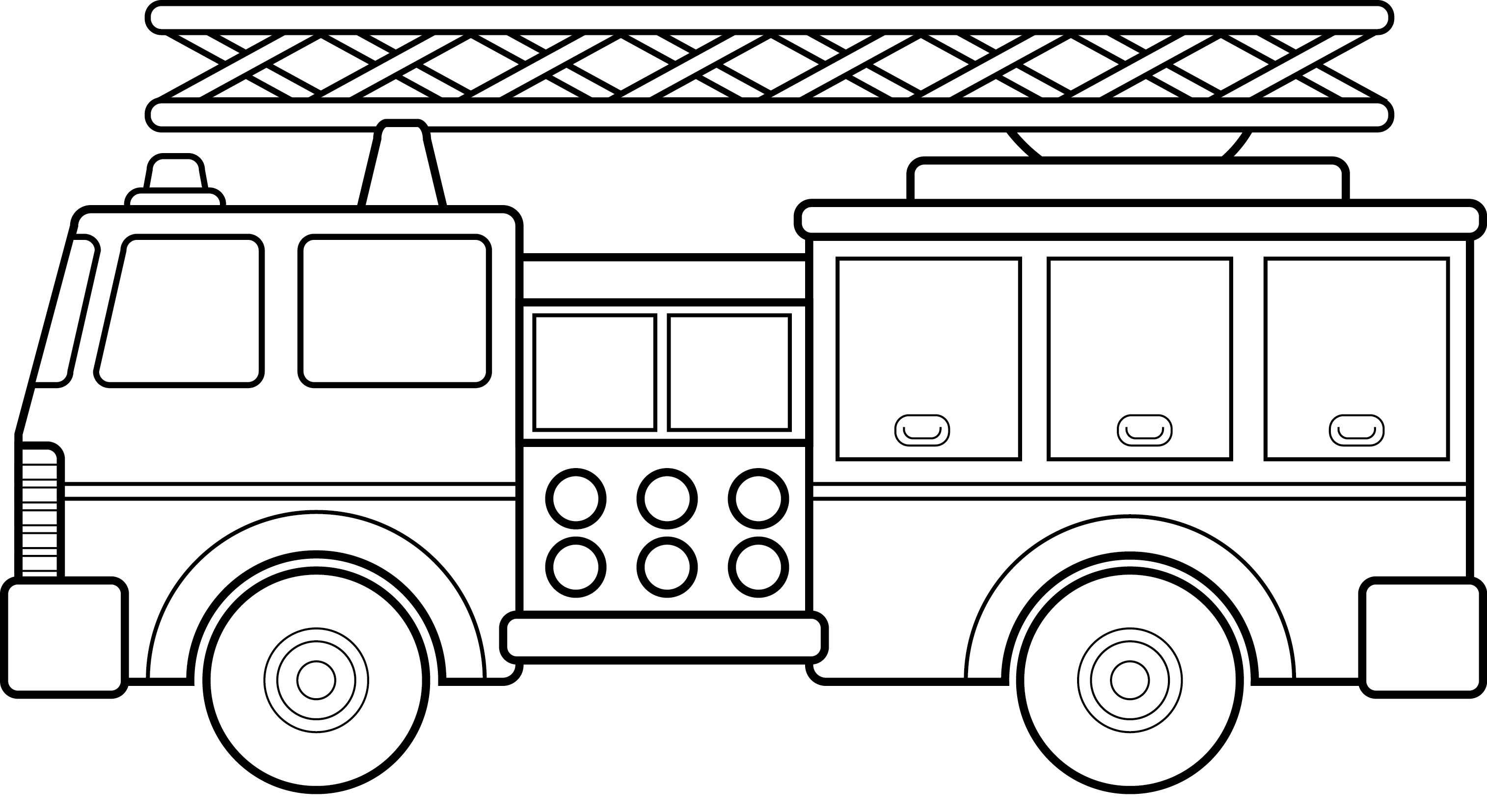 Fire truck clipart black and white free