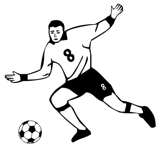 Football player clipart black and white free 2