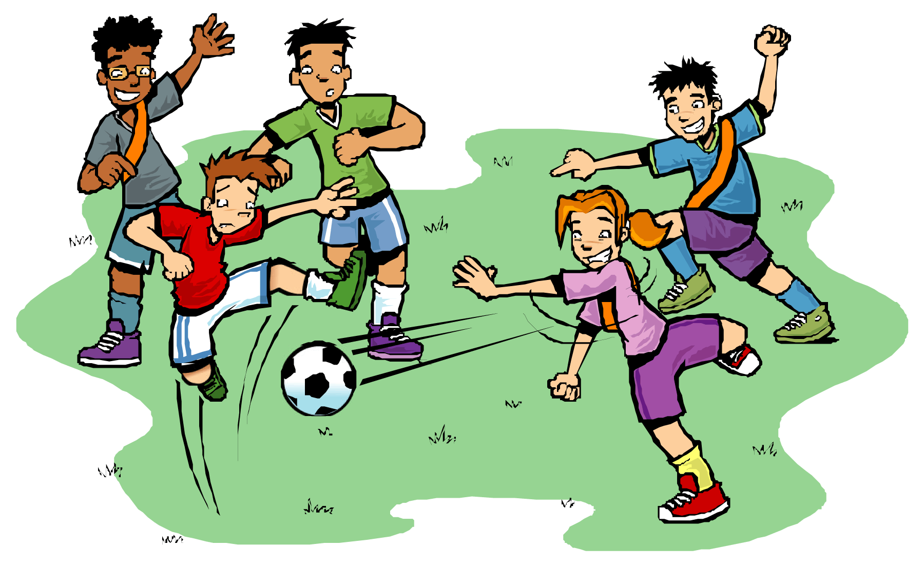 Football player playing football clipart