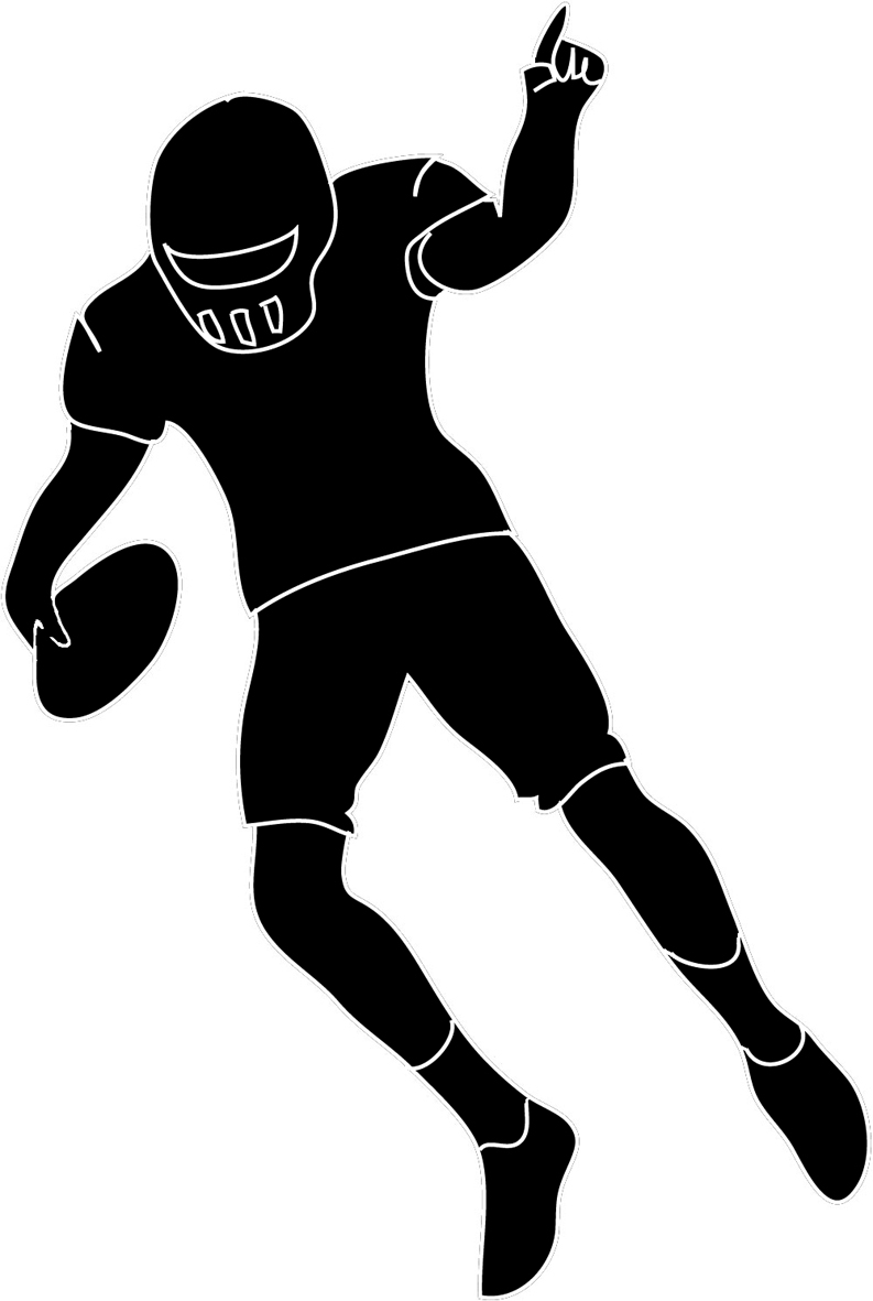 Football player silhouette clipart