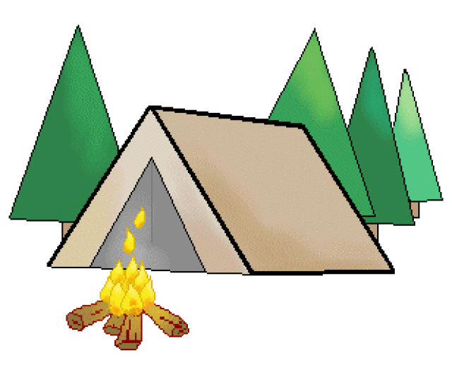 Girls camping tent clipart kid