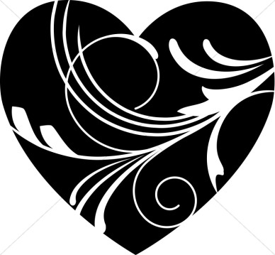 Heart  black and white black and white heart clipart