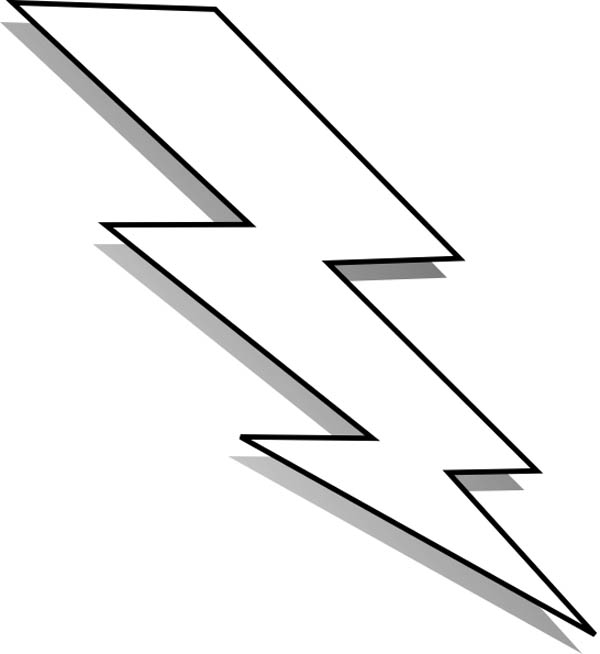 Lightning bolt black and white clipart kid 2