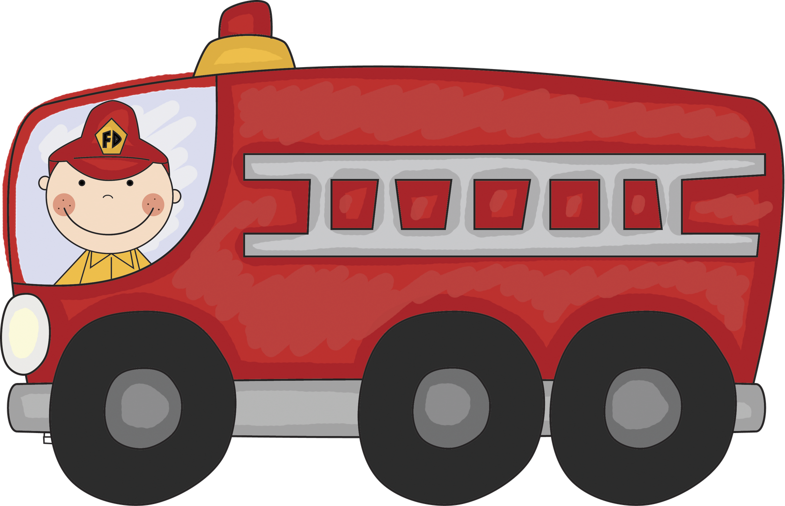 Old fire truck clipart kid