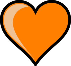 Orange heart clipart kid