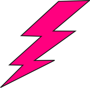 Pink lightning bolt clipart