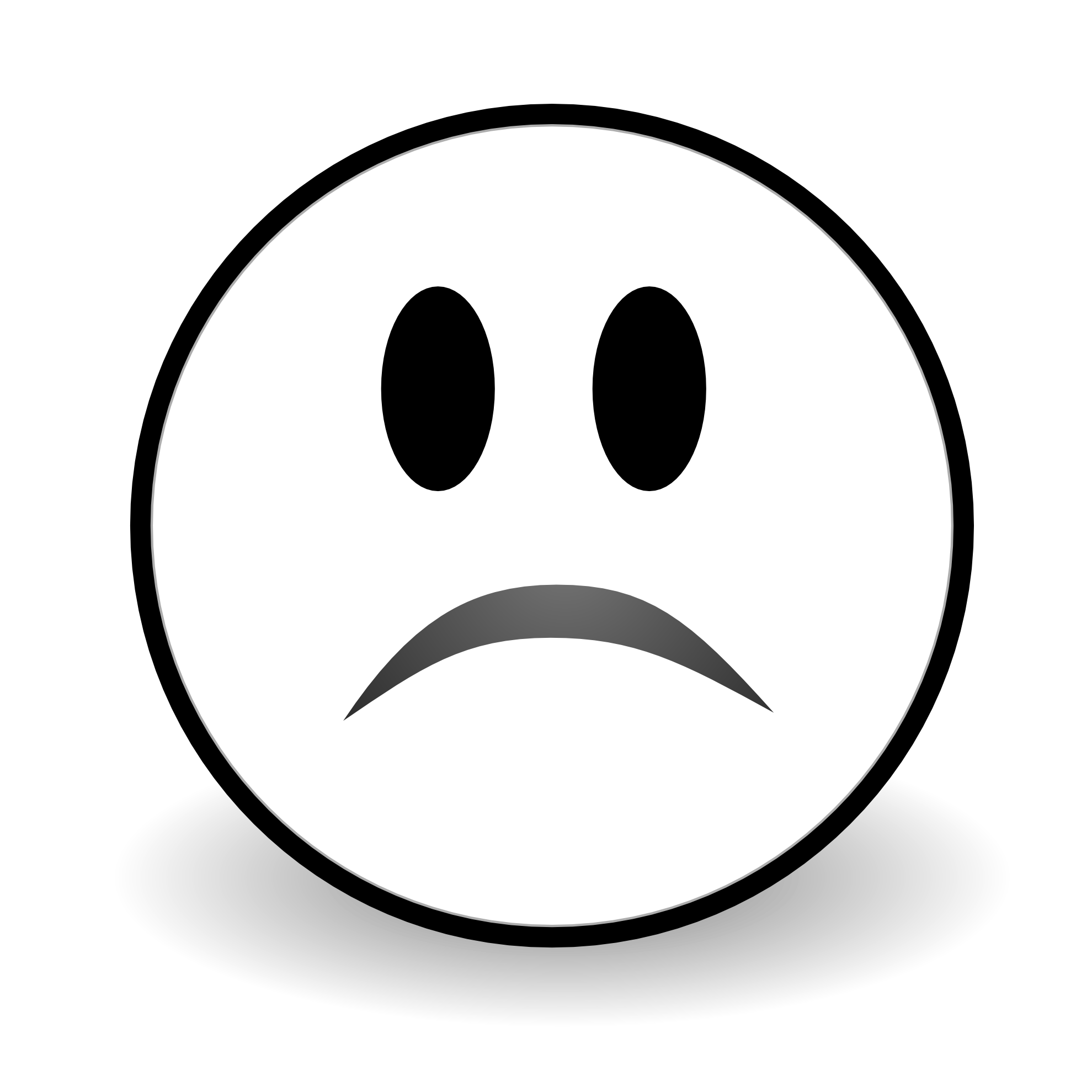 Sad face clipart black and white free images 2