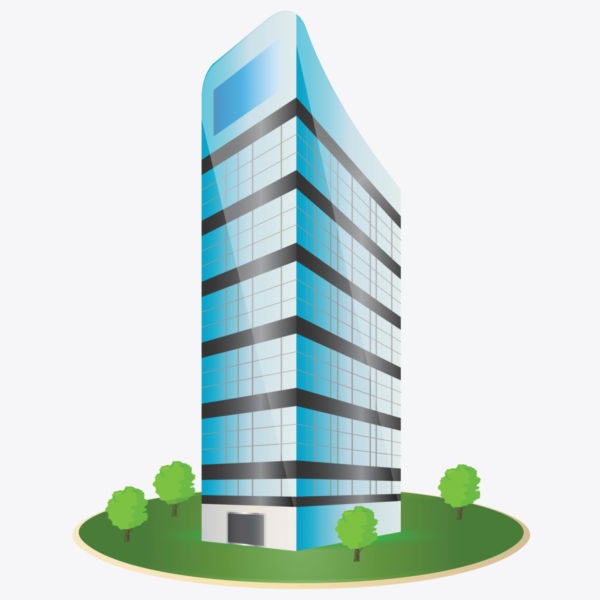 Tall and short building clipart