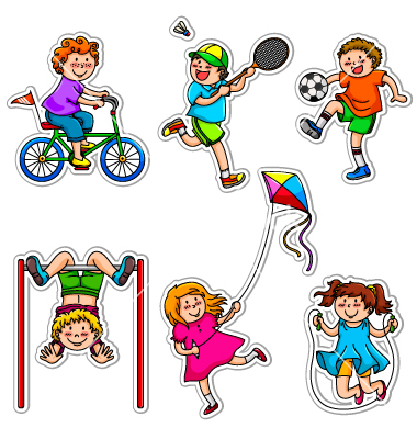 Animated exercise clipart kid
