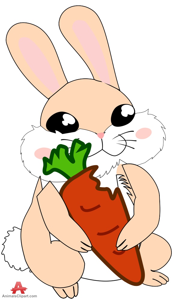Bunny with carrot clipart free design download