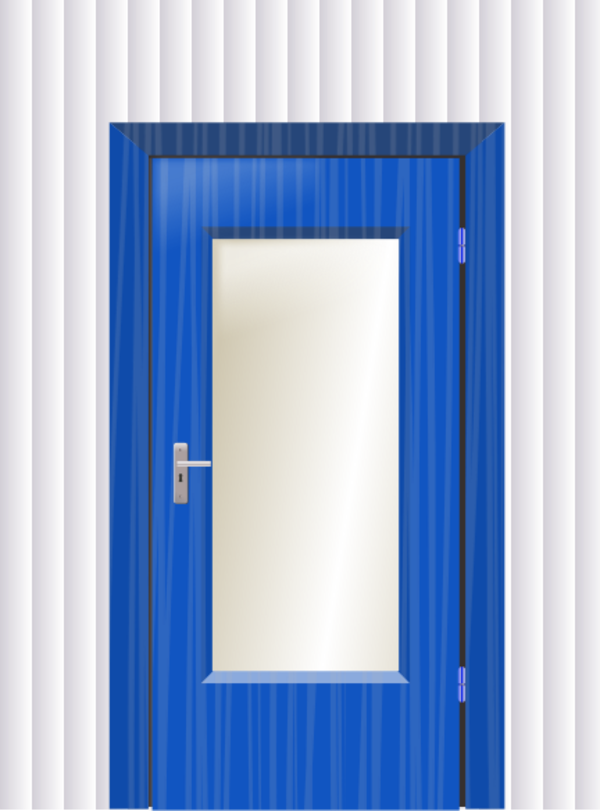 Door with cristal and wall vector clip art