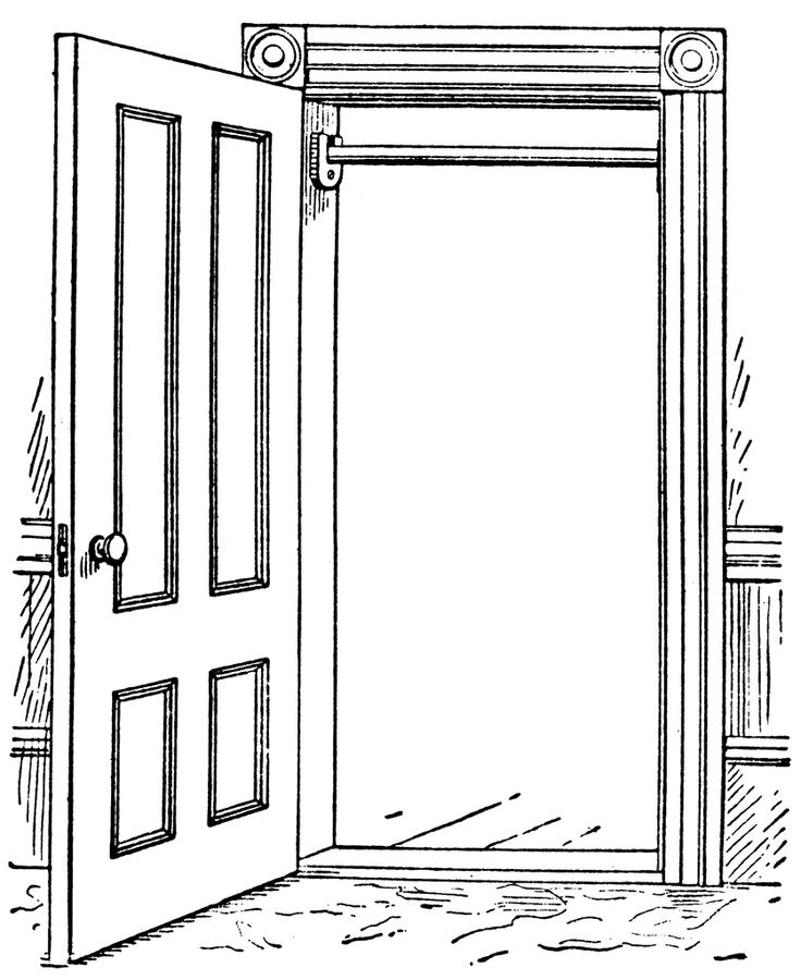 Door with horizontal bar clipart etc diy clip art