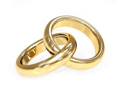 Joined wedding rings clipart