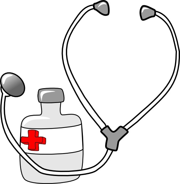 Metalmarious medicine and a stethoscope clip art free vector in