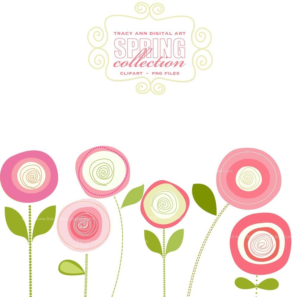 Spring flowers clip art free printable 7