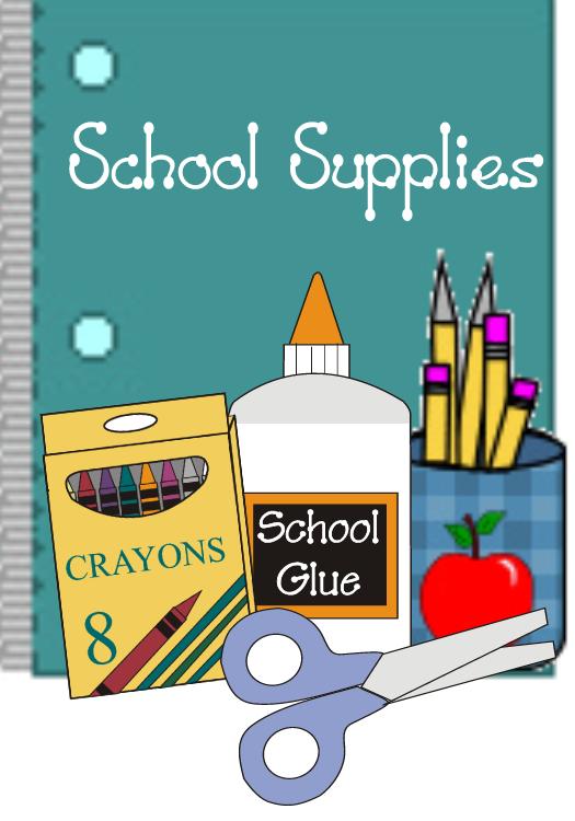 Back to school supplies clipart clipartfest