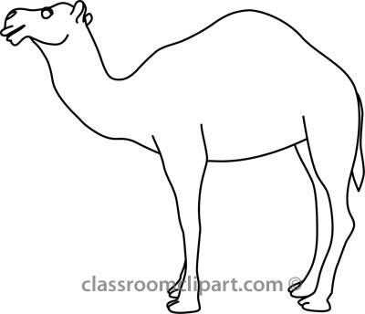 Camel black and white clipart kid