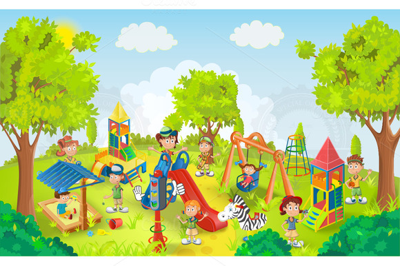 Children playing in the park clipart clipartfest 2