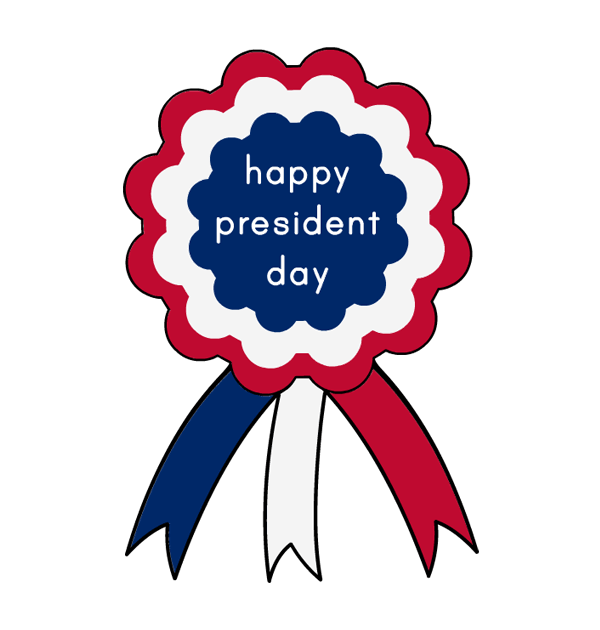 Clip art badge text happy presidents day