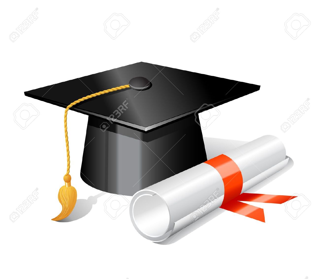 Clipart of graduation cap and scroll clipartfest