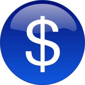 Dollar sign blue clip art at vector image