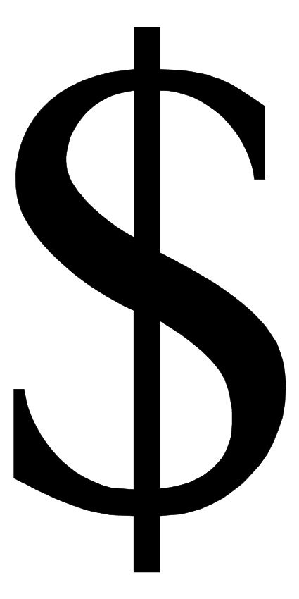Dollar sign clipart black and white free 4