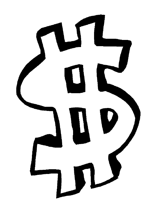 Dollar sign clipart black and white free