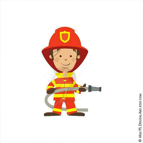 Firefighter clip art fireman digital firemen 6