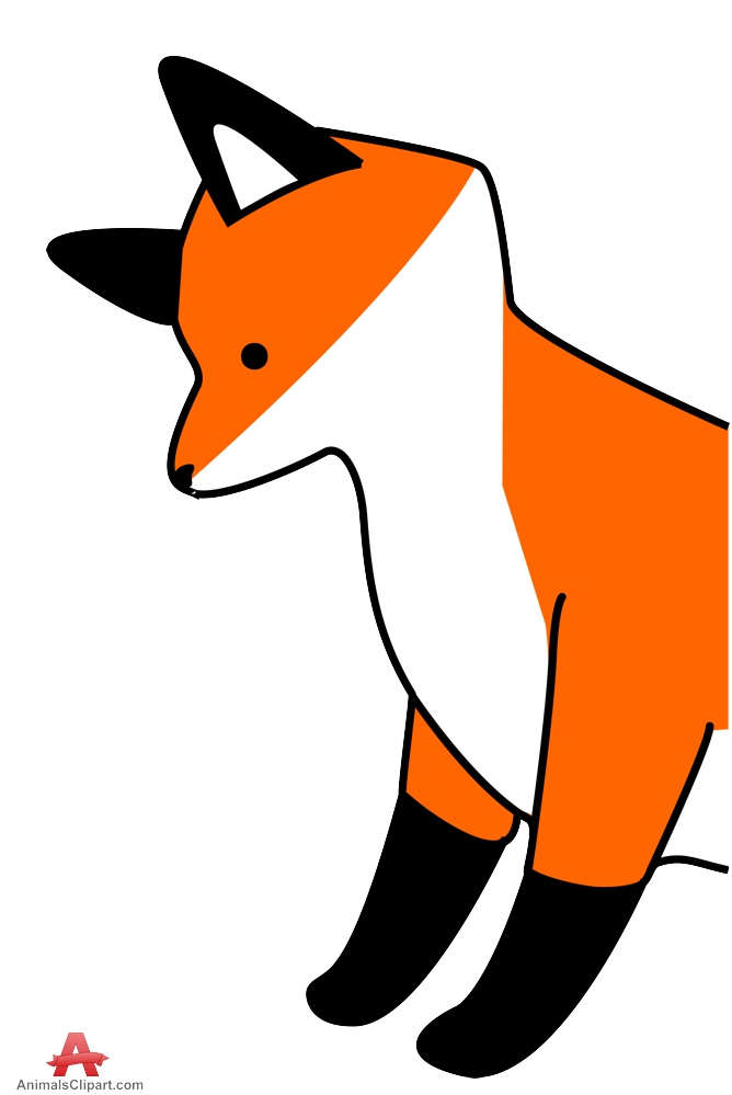 Fox looking down clipart free design download
