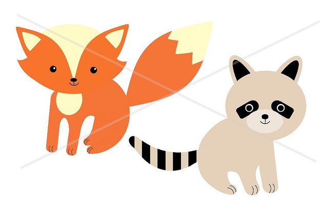 Fox with book clipart kid