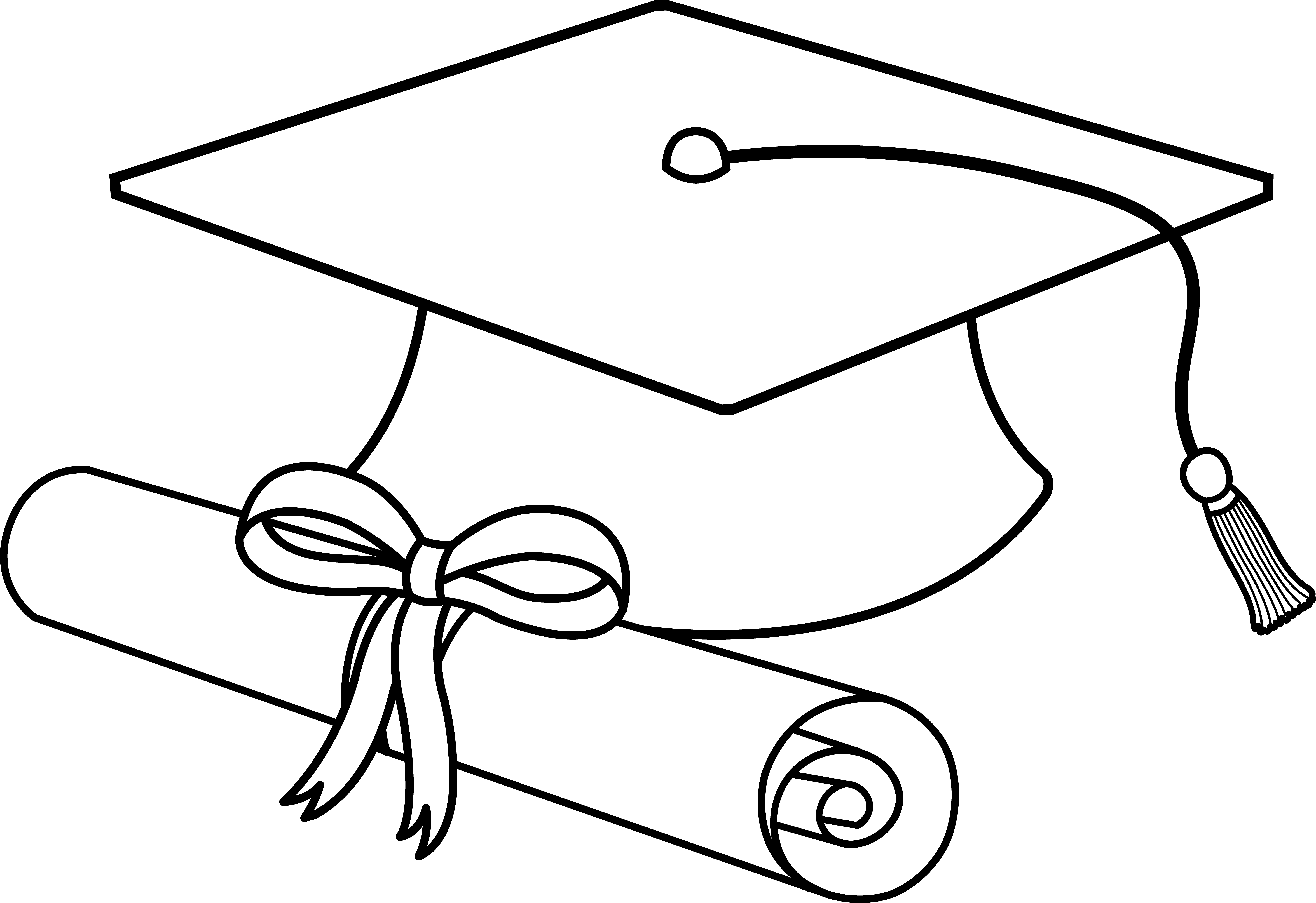 Graduation cap and gown clipart