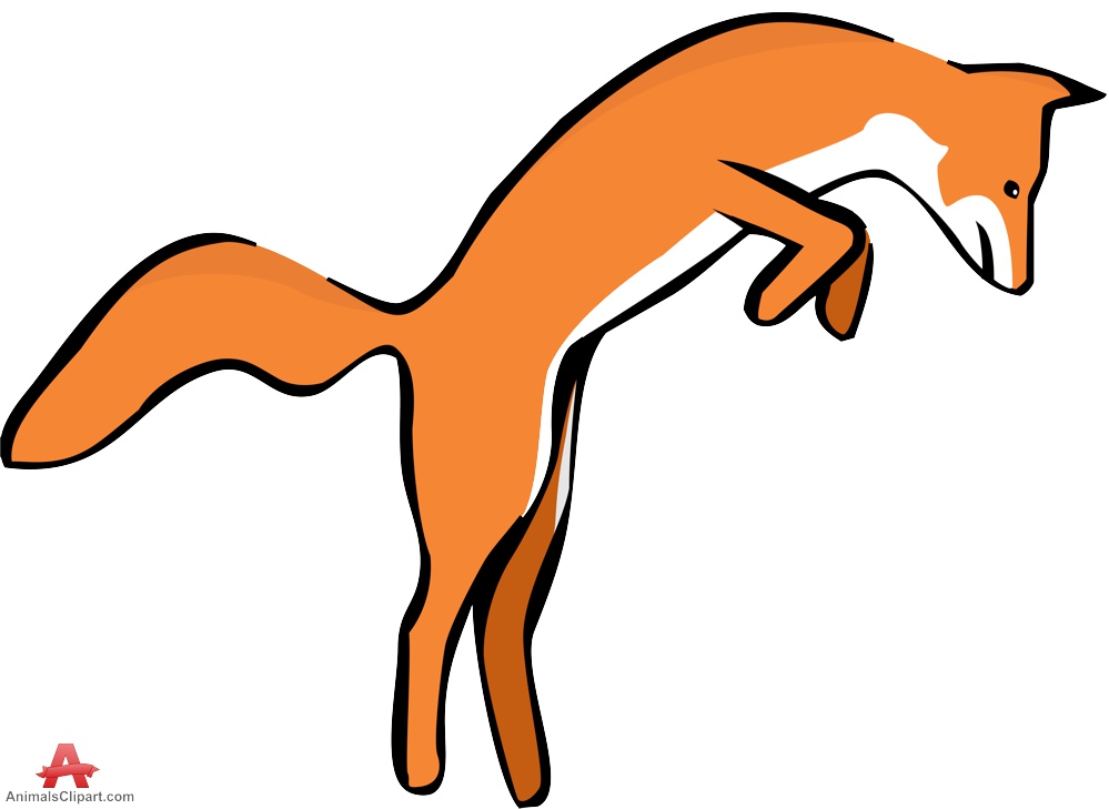 Jumping fox clipart free design download