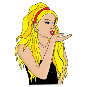 Kiss clipart image girl blowing a