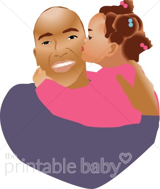 Kiss dad clipart father