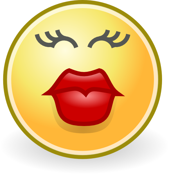 Kissing smiley face clipart kid