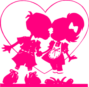 Pink valentine kiss clip art at vector clip art