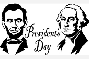 Presidents day black and white clipart kid