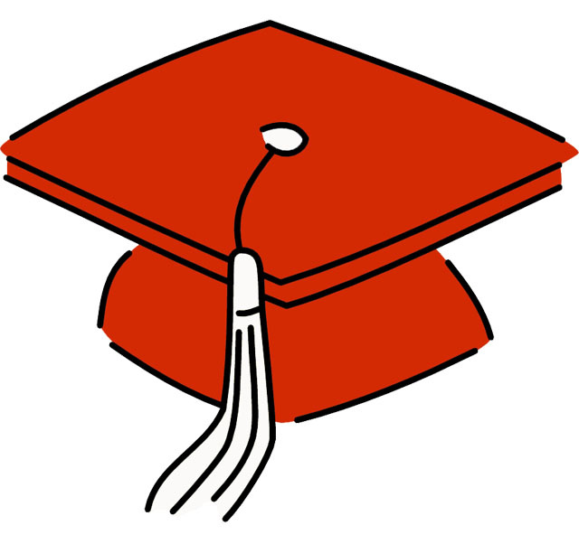 Red graduation cap clipart kid 3