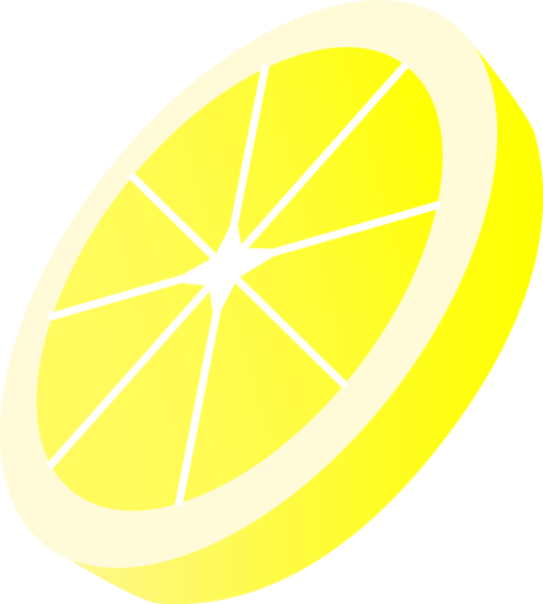 Round yellow lemon slice free clip art