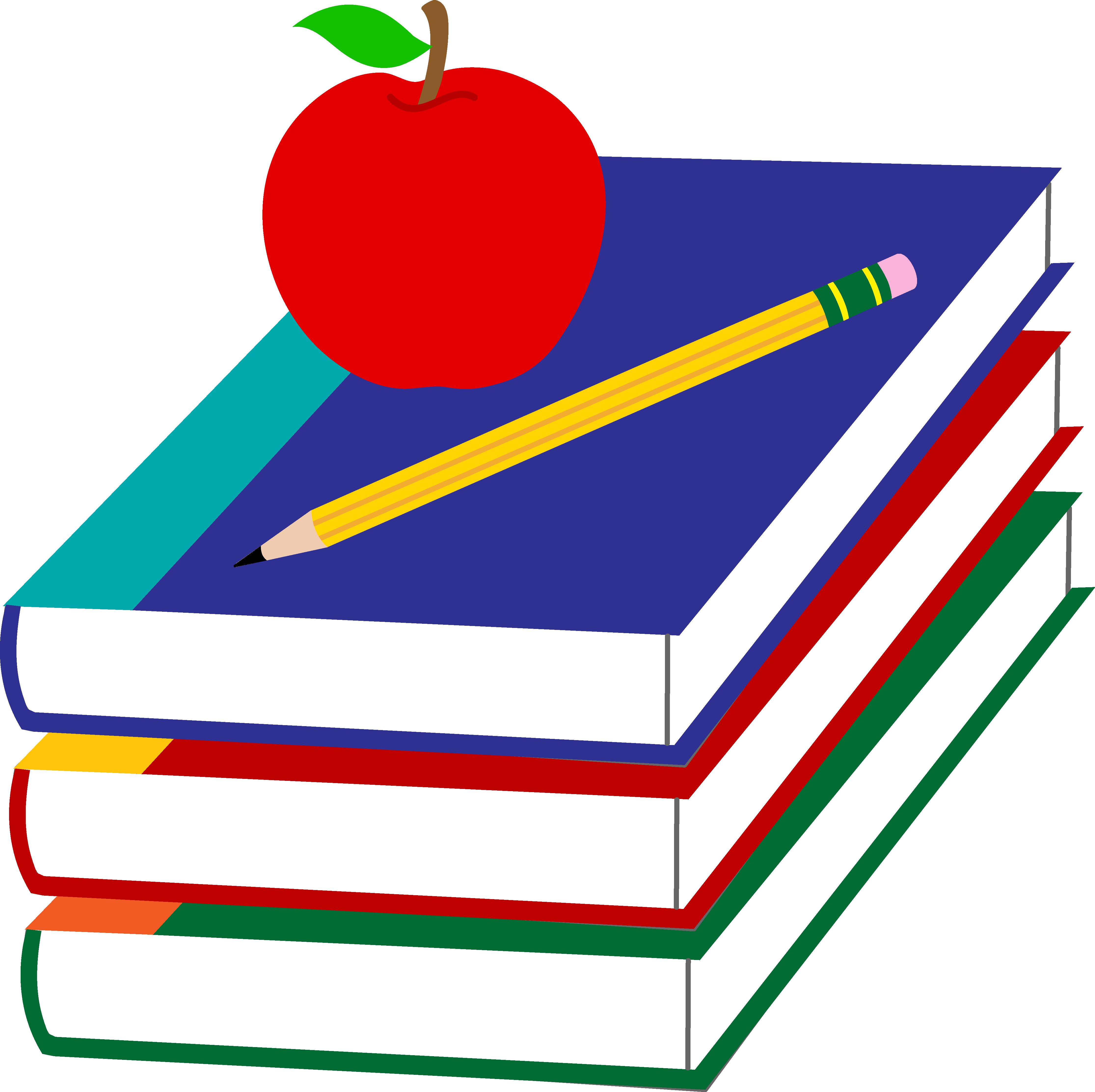 School books with school supplies clipart clipartfest 2