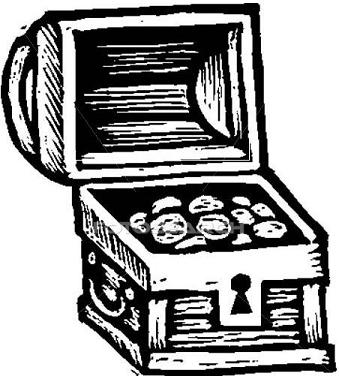 Treasure chest black and white clipart kid