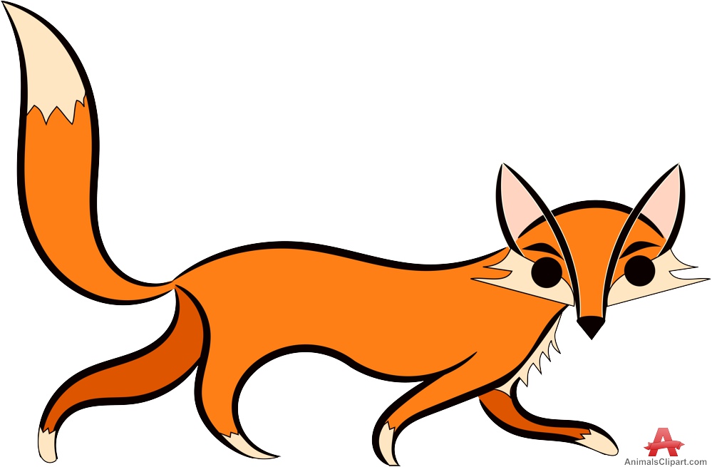 Walking elegant fox clipart free design download