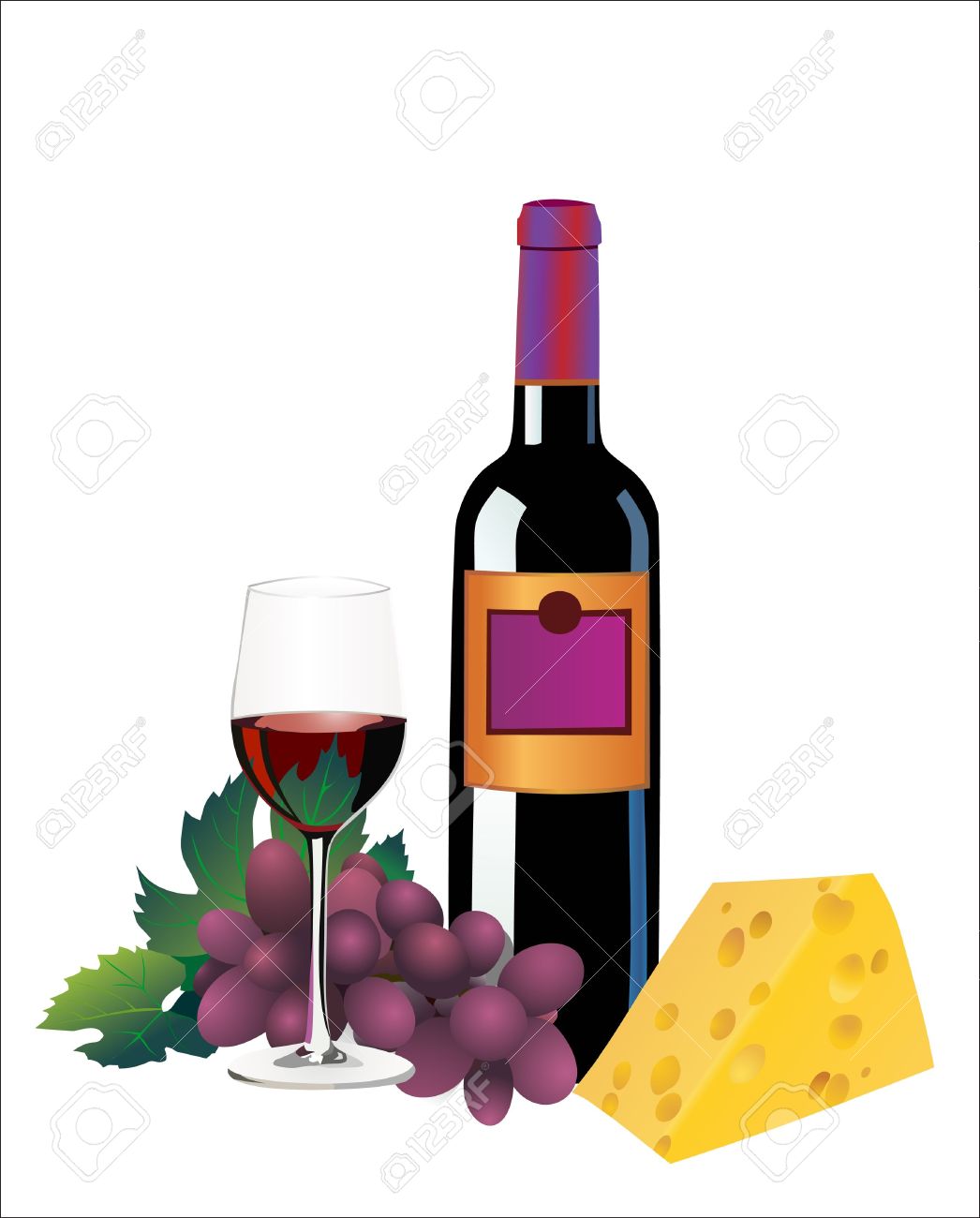 Wine and cheese clip art getbellhop