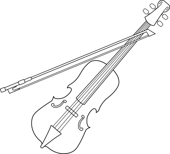 Colorable violin design free clip art