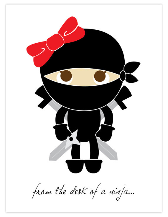 Cute girl ninja clipart kid