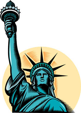 Drawing statue of liberty clipart